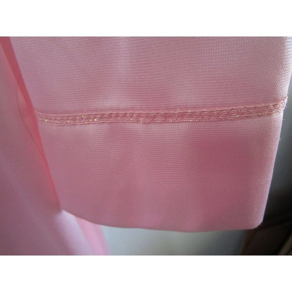 Lady Camille 1X Pink Satin Zip Front Floral Embroidered Quilted Yolk EUC - Picture 8 of 16